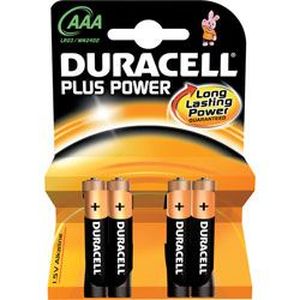 PILES Duracell Plus Power 4 Piles AAA LR03 ALCALINE 1.5V