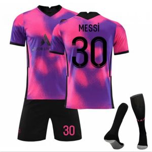 MAILLOT DE FOOTBALL - T-SHIRT DE FOOTBALL - POLO DE FOOTBALL 2021 Paris T-Shirt de l'équipe de Paris-Messi -30, violet Maillot de Formation Messi, équipe pour avec des Chaussettes Et des Shorts