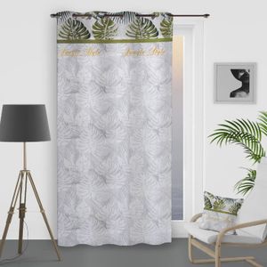 SOLEIL D'OCRE Rideau à oeillets Nouméa - 100% coton - 135 x 250 cm - Gris