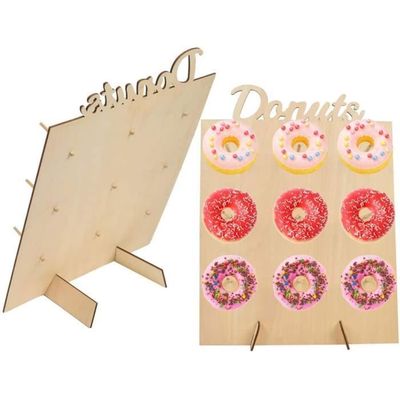 Présentoir à Donuts En Bois - 2 Pièces 30x40cm Pour 9 Donuts (Mariage, Anniversaire)