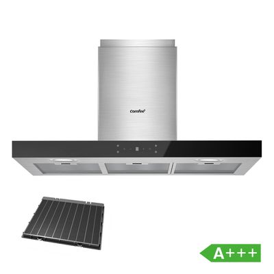 Hotte Aspirante Cecotec Bolero Flux DT 90cm - Verre Blanc Mat - Aspiration 800 M³/h - Classe A++ - Ouverture Automatique