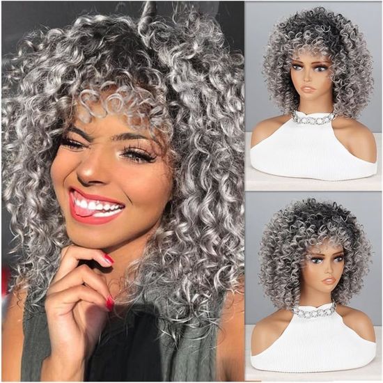 One Color perruque femme naturelle Afro Kinky Bouclés Perruques Avec