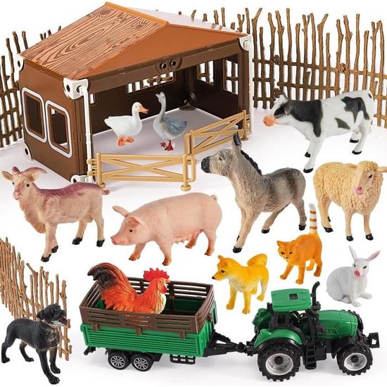 OOTSR 16 Pièces d'animaux de Ferme Figurines - Ensemble d'animaux de Grange  Jouets d'apprentissage pour Les Garçons de 3 Ans et Plus Cadeaux Éducatifs  pour Filles : : Jeux et Jouets