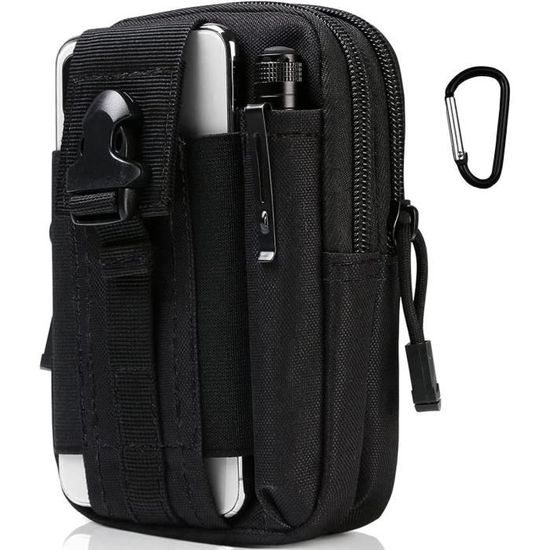 Nylon Noir Tactique Molle Taille Sac Secteur Ceinture Sac De