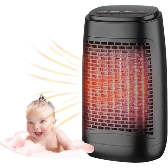 Radiateur Soufflant Céramique Bakaji 2000W - Murale Avec Télécommande - Minuterie LED - 45 Cm