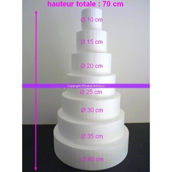 Gâteau En Polystyrène Pour Pièce Montée - 30/25/20/15cm - Neuf - Idéal Pour Pâtisserie Et Décoration