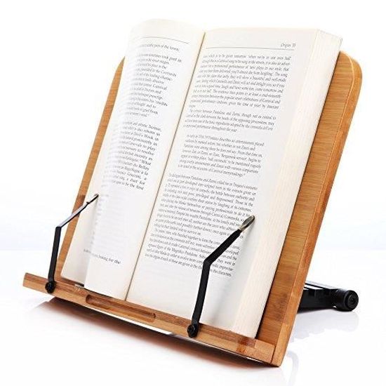 Qiajie support de lecture de repos de livre portatif de support de livre en métal réglable pour lécole de bureau à la maison 