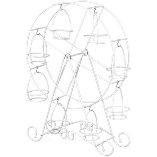 Présentoir à Cupcakes En Forme De Grande Roue - 8 Places, Argenté | Pour Fêtes, Mariages, Anniversaires - Hauteur 44 Cm - 11