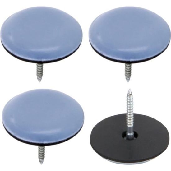 Lot De 40 Patins De Meuble En Métal Et Caoutchouc | Diamètre 22 Mm | Pour Protéger Sols Et Meubles