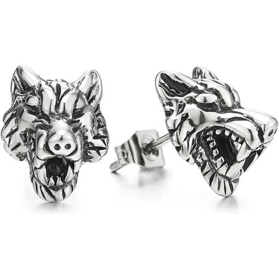 Boucles D'Oreilles Trinity Noir - Acier Inoxydable Pour Homme Et Femme | Clous D'Oreille Polis Mirro