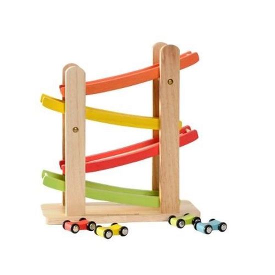 Rampe de Course en Bois,Jouet en Haut de Gamme avec 4 Rampe de Course en Bois,Jouet en Haut de Gamme avec 4