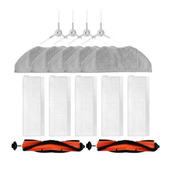 Lot Accessoires Aspirateur Xiaomi Mijia 1C - 1 Brosse Principale, 4 Brosses Latérales, 4 Filtres HEPA - Pièces De Rechange