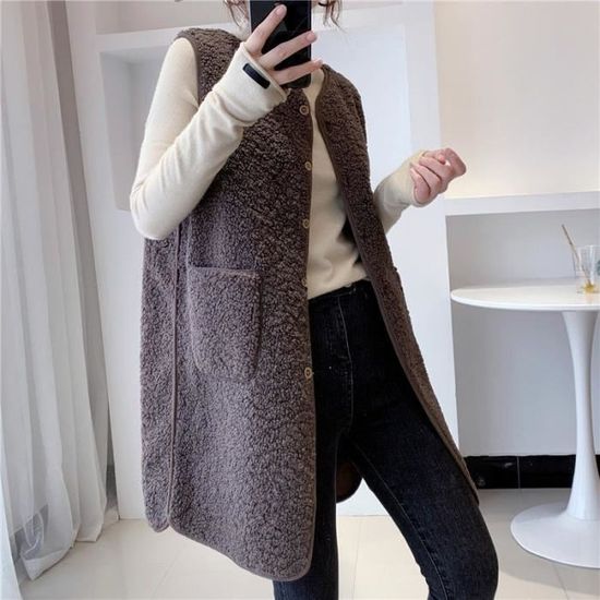 Femme Gilet Polaire Sans Manches Matelassé, Classique Automne