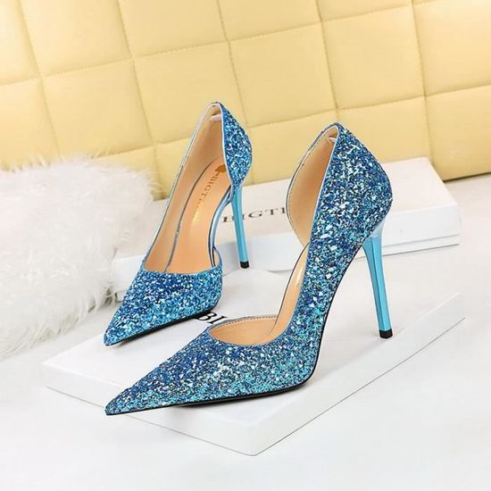Escarpin Femme Talons Fins Ultra Hauts Bout Pointu