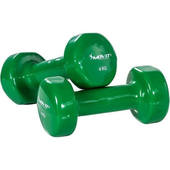 Set De 2 Haltères MOVIT Vinyle Orange - 3 Kg (2 X 1,5 Kg), Musculation