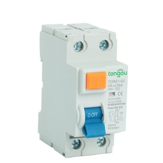 Disjoncteur Différentiel 2P 63A 30mA Type A 230V - Protection Contre Les Fuites De Courant Pour Sécurité Personne Et Appareils