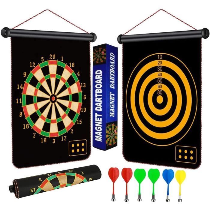 Cible De Fléchettes Double Face Pour Enfants – Diamètre 66 Cm, Boules En Plastique Sûres – Jeu D'intérieur/extérieur