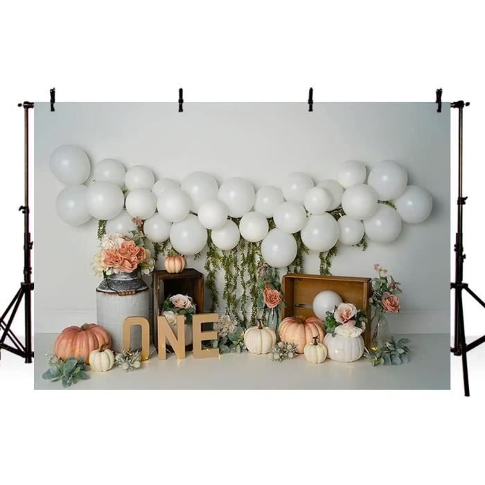Toile De Fond Photo Mignonne Lapin Et Fleurs - 1er Anniversaire Fille - Décoration Fête Bébé - 1.5x1m
