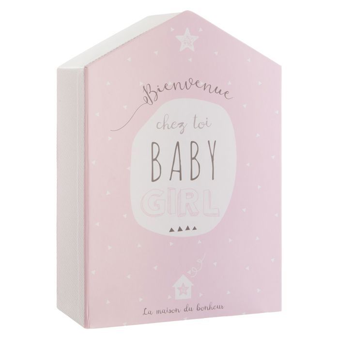 Coffret de naissance Maison - 21 x 30 cm - Rose