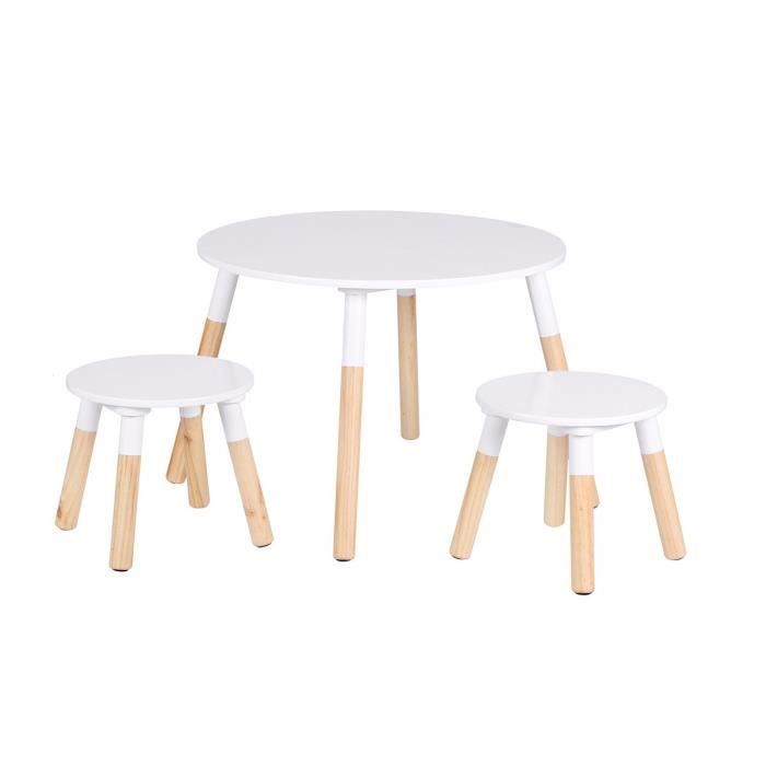 Table scandinave avec 2 tabourets Dream pour enfant Autres Blanc