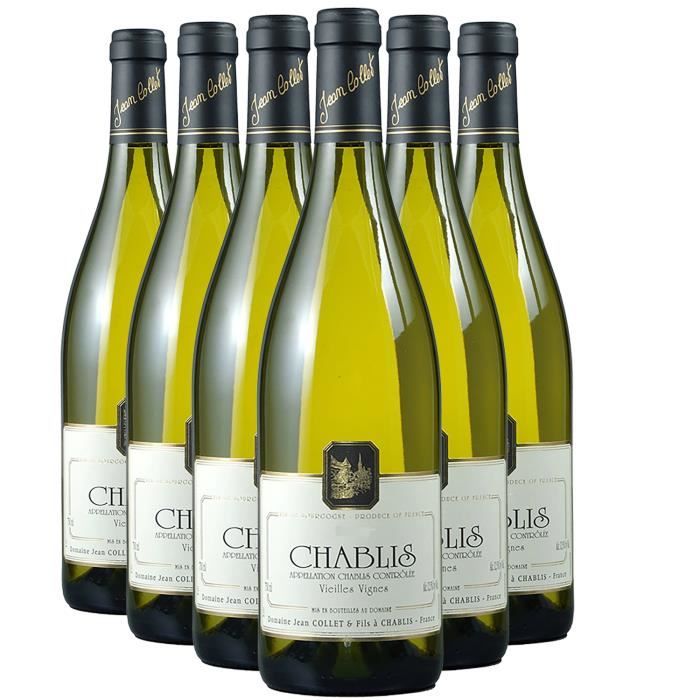 Chablis Vieilles Vignes - DEMI-BOUTEILLE Blanc 2020 - Lot de 6x37.5cl - Domaine Jean Collet - Vin AOC Blanc de Bourgogne