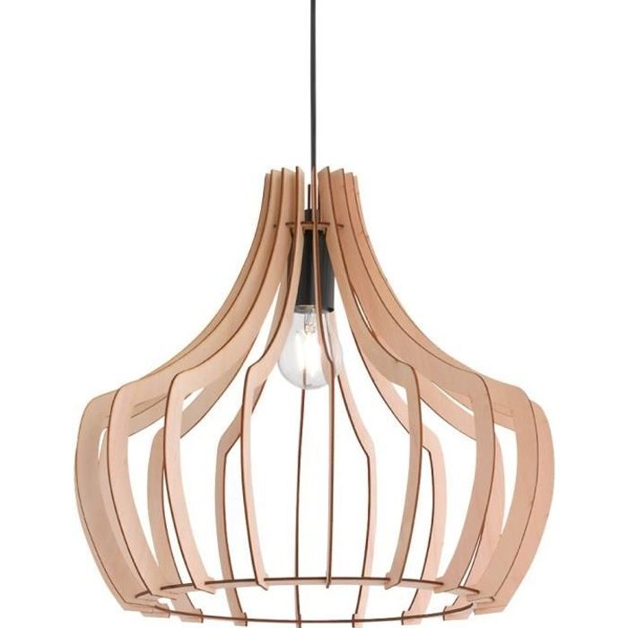 Éclairage suspension luminaire plafond lustre bois salle de séjour chambre cuisine