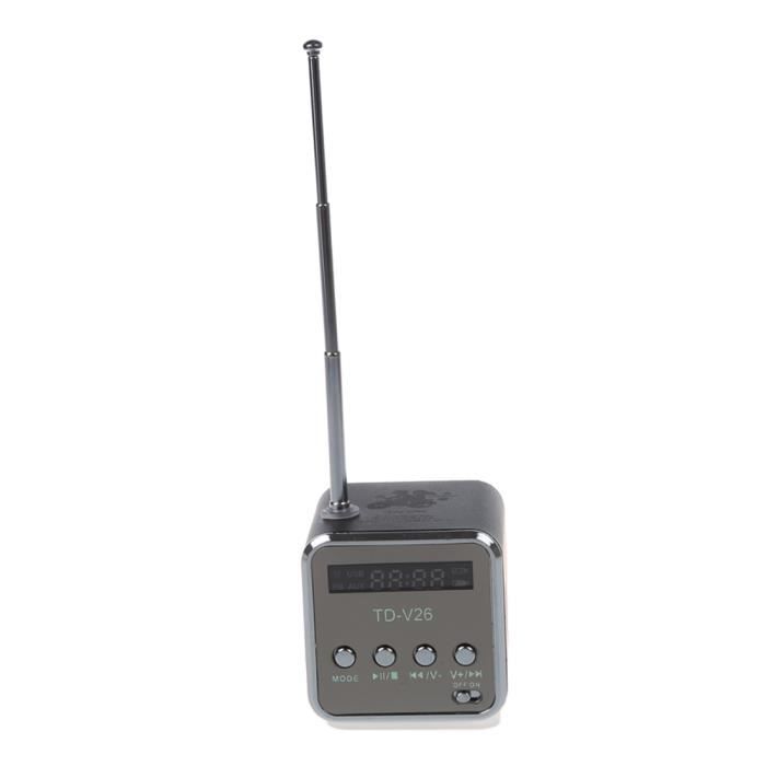 Mini Enceinte Haut Parleur Noir USB FM Pour MP3 iPhone iPod