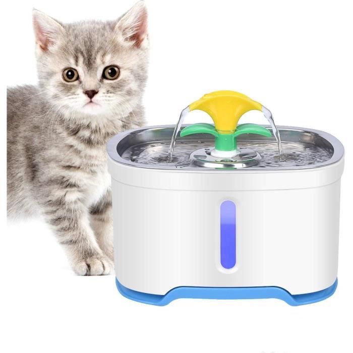 RIOGOO Fontaine à Eau pour Chat, 84oz / 2.5L Arrêt Automatique Intelligent, Fontaine à Eau pour Chat Distributeur d'eau pour Chien p