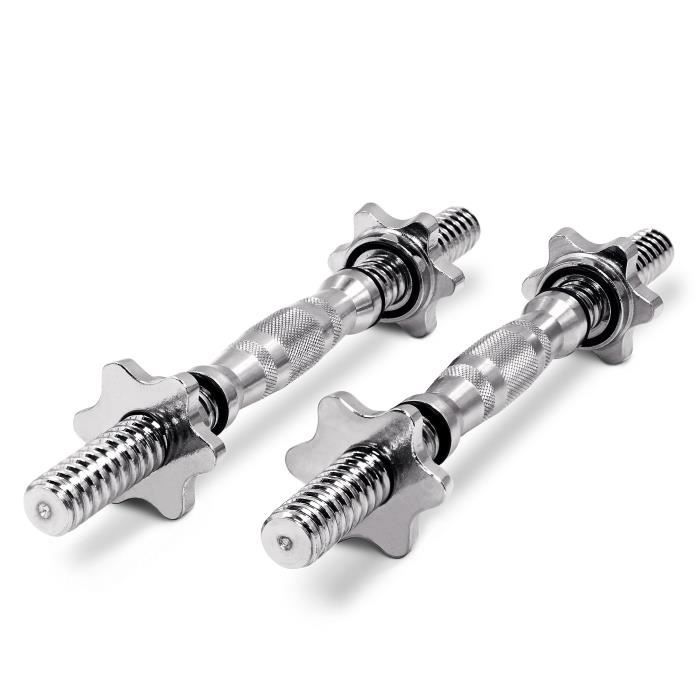 PROIRON Barres d'haltères 2er-set, 35 x Ø 2.5 cm, poids 2.6 kg, chromé & gerendelt