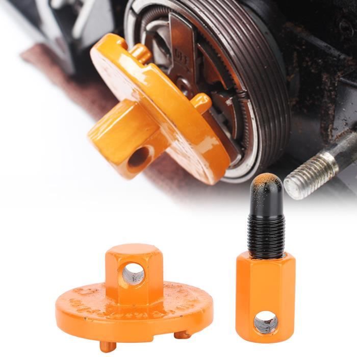 Qiilu Outil pour tronçonneuse à piston Outil Dépose d’Embrayage pour Tronçonneuse Volant Démontage Arrêt de Piston pour
