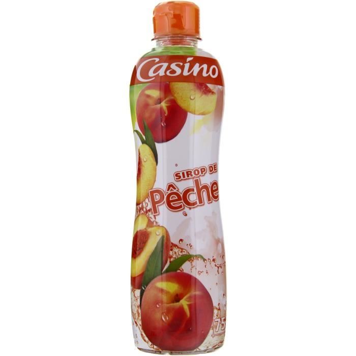 Sirop Pêche - Sans sucres ajoutés - Bouteille plastique - 75cl