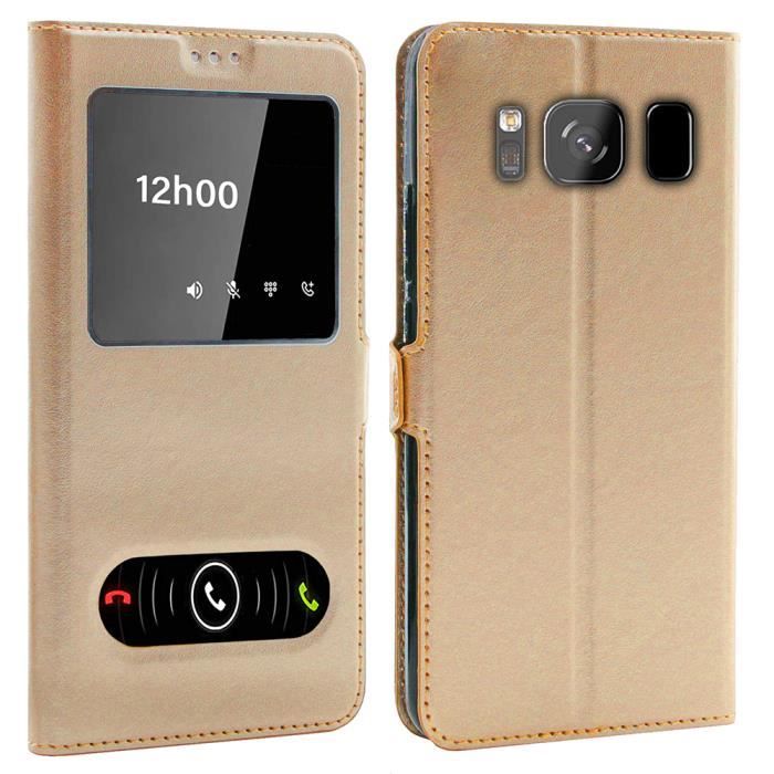 Coque Samsung Galaxy S8, Double Fenêtre - Or