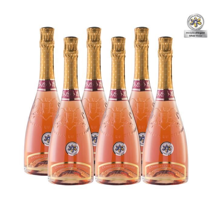 Lot de 6 bouteilles Crémant de Bordeaux Rosé Domaine du Cassard- Médaille d'argent au Concours de l’effervescent du Monde
