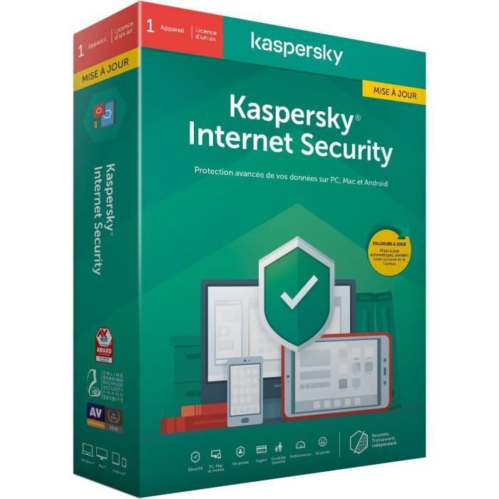 KASPERSKY Internet Security 2020 Mise à jour, 1 poste, 1 an