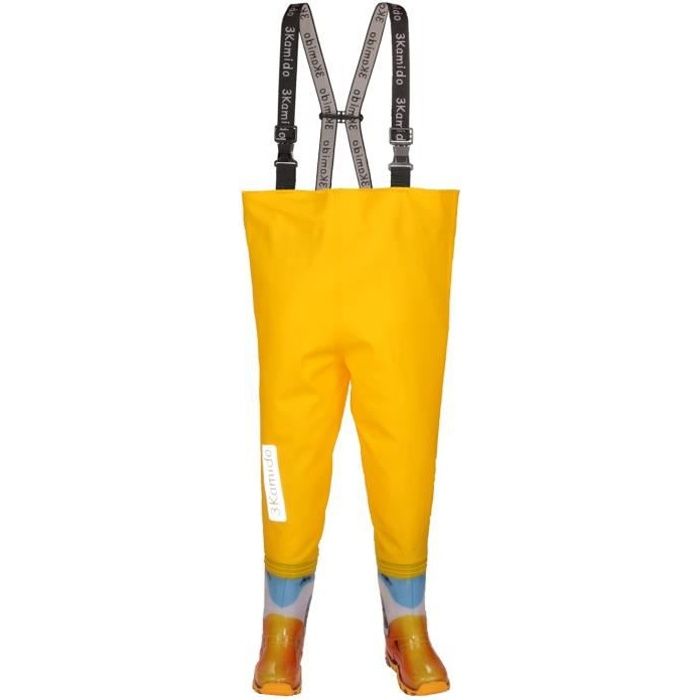 3Kamido Enfant Cuissardes de pêche Jeunesse 10 modèles, Taille Ajustable, Bretelles durables, Boucle Nexus, Waders, Bottes de pêche