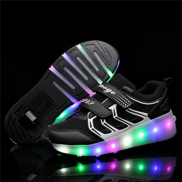Chaussures d'hiver pour enfants,Baskets brillantes pour enfants, avec roues légères, chaussures de tennis éclairées, pour enfants,