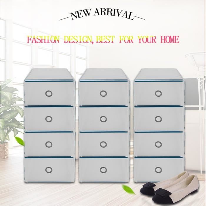 12 grilles porte-chaussures etagère rangement chaussure de stockage