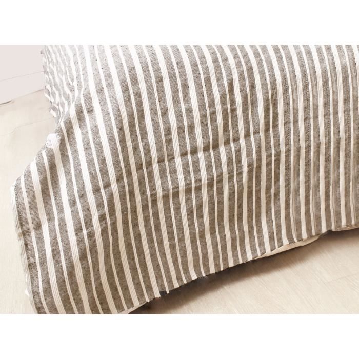 SOLEIL D'OCRE Jeté de canapé cotonnade - 220x240 cm - Taupe