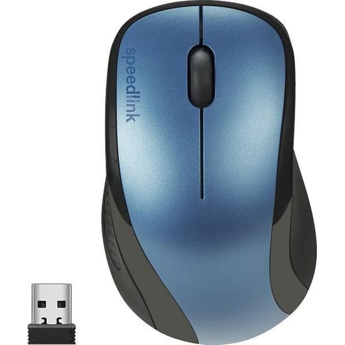 SPEEDLINK KAPPA, Droitier, Optique, RF sans fil, 1600 DPI, 82 g, Noir, Bleu