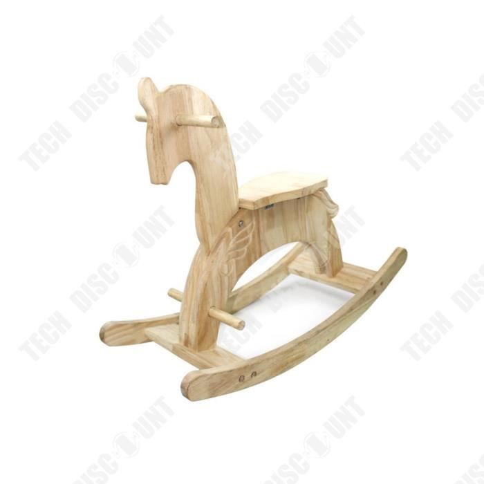 TD® Jeu de cheval à bascule Jouets Structure robuste faite à la main pour enfants Installation simple de meubles pour bébé