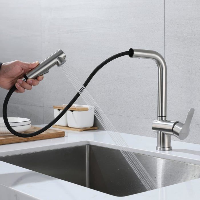 Robinet de cuisine Pure.Sink Elite Steel Stream en inox PS8044-02