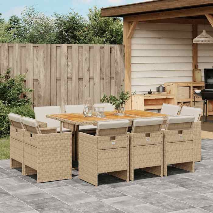 vidaXL Ensemble à manger de jardin et coussins 3 pcs
