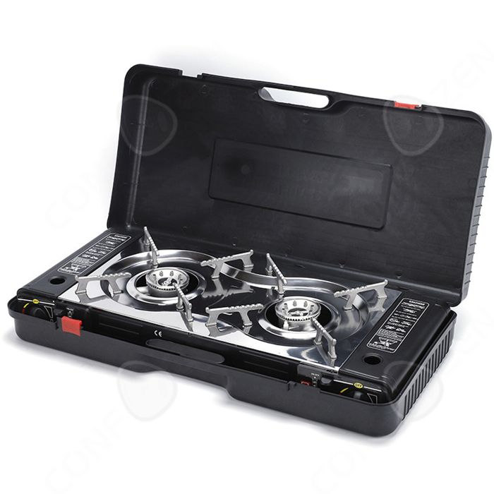 Klarstein Lumiflame Plaque De Cuisson Gaz, 4 Brûleurs 8 KW, Cadre Cuivre & Verre Trempé, Allumage Électrique, Sécurité FFD, Compatible GPL & Gaz Naturel, Supports Fonte