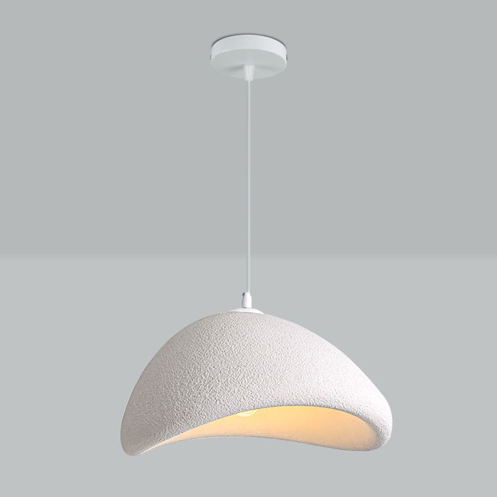 SNOGOLD Lampe Suspendue Moderne Abat-jour en Résine Forme Ciment Blanc Ø20cm E27 Suspension Vintage Lustre Industriel pour Salon