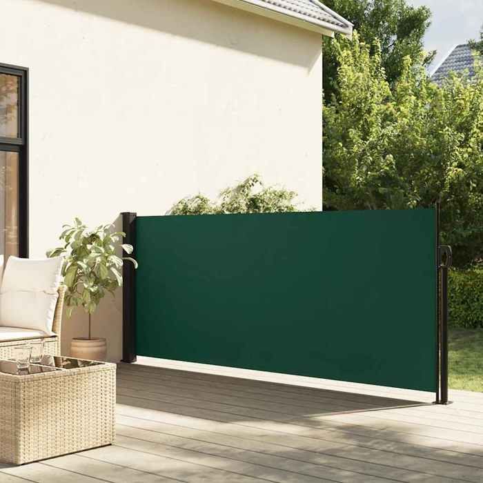 vidaXL Auvent latéral rétractable vert foncé 120x500 cm écran d’intimité de jardin brise-vue de balcon écran dextérieur 4004410