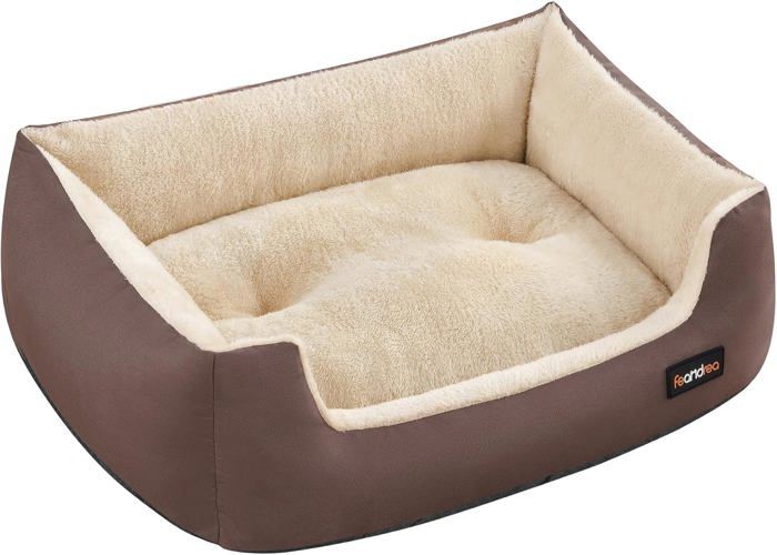 Comparer les prix de Panier Pour Chiens,Canapé-Lit Pour Animaux,Coussin Amovible Et Réversible,Bords Surélevés,Fond Antidérapant,Taille M,70X55X21Cm,Mar