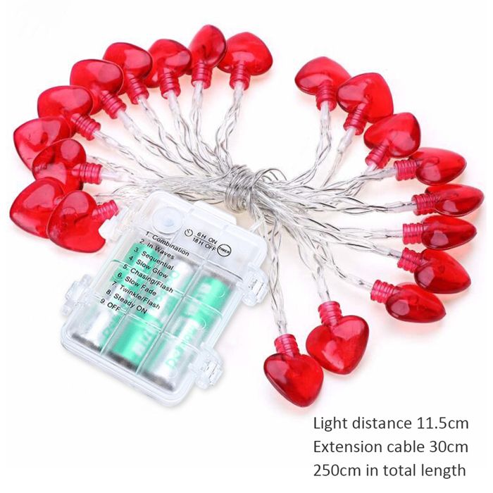 Guirlande lumineuse en forme de cœur Guirlande lumineuse LED pour la Saint-Valentin Lumière décorative DIY