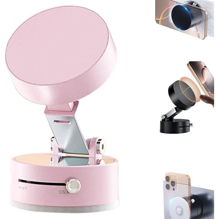 Support Magnétique Pour Téléphone Voiture - Ventouse Puissante, Rotatif 360°, Bras Télescopique