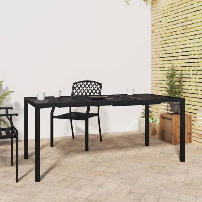 Table de jardin ou patio - KIMMY - anthracite 165x80x72 cm - Acier - Meuble dextérieur22309951