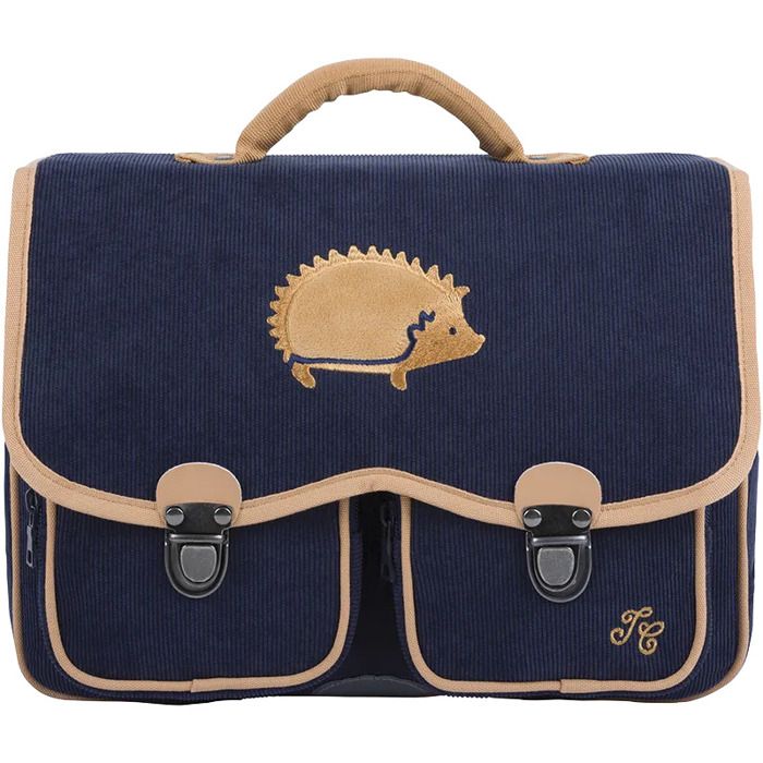 Cartable - TANNS - Herisson - Bleu marine - Polyester recyclé - Maternelle
